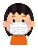 女性がマスクをしているイラスト