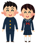 制服姿の男子生徒と女子生徒のイラスト