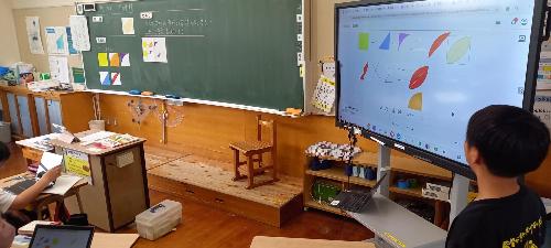 電子黒板を使って発表