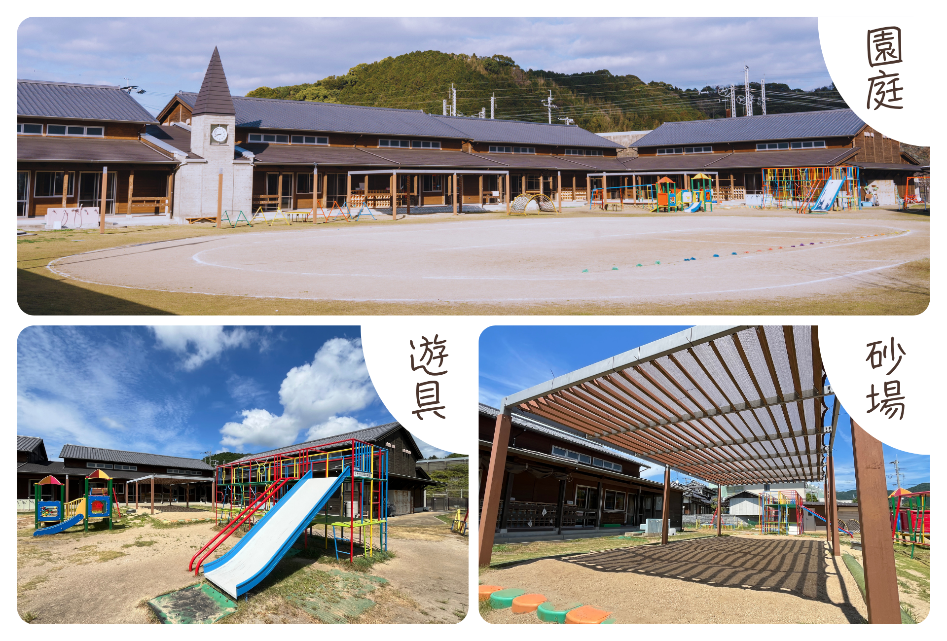 幼稚園の戸外の環境を説明する画像