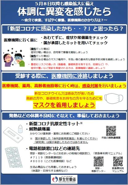 新型コロナウイルス感染症の感染症法位置づけ変更後の対応